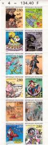 France 1993  Booklet Pane Complete (12) Greetings VF/NH