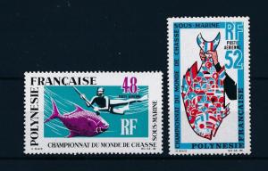 [48828] French Polynesia 1969 Marine life Fish Diving Flags MNH