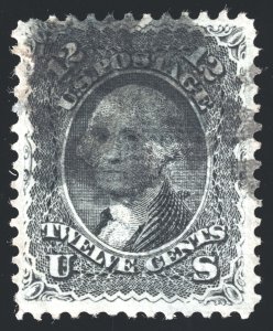US Scott 90 Used E 11x13 Grill 12 cents Washington 1867-68 Lot T183 bhmstamps