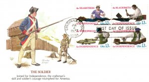 US FIRST DAY COVER SKILLED HANDS FOR INDEPENDENCE SET OF 4 ON FLEETWOOD CACHET
