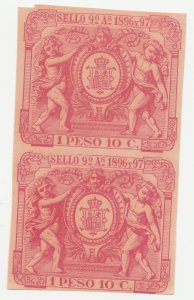 Spain Revenue Stamp #4508 Antilles Colonies Pair Margins may Vary from Pic