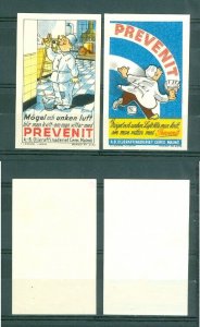 Sweden. 1940is. 2 Poster Stamp. MNG.  Prevenit Prevent Mould & Foul Air.