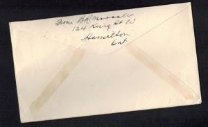 1942 Hamilton Canada first day cover FDC to England Philatelic Society