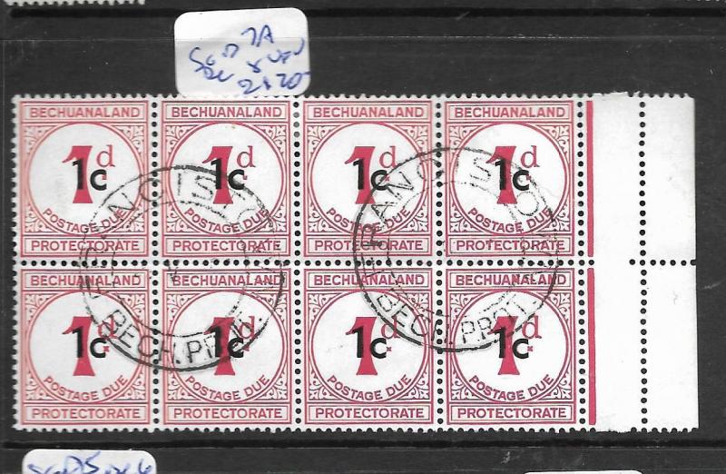 BECHUANALAND (P1801B) POSTAGE DUE 1C/1D BL OF 8 SG D7A  VFU