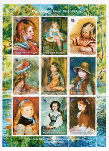 Niger 1998 YT#1311/1319 Pierre-Auguste RENOIR Ptgs-Philexfrance Sheetlet (9) MNH