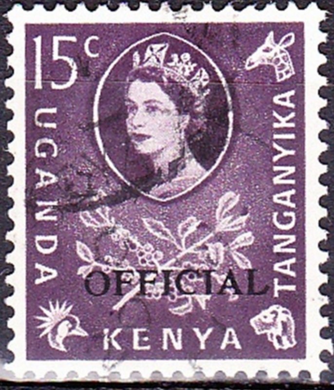 KENYA UGANDA TANGANYIKA 1960 QEII 15c Dull Purple SGO15 FU