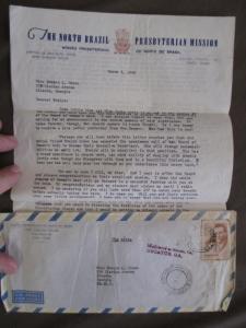 1960 Brazil To USA Airmail Cover - Misdirected With Mission Letter (XX42)