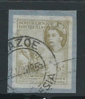 Southern Rhodesia 6d airmail letter stamp FU