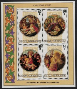 Cook Is. 'Virgin and Child' Paintings by Botticelli MS 1985 MNH SG#MS1056