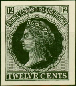 Prince Edward Is 1872 12c Black Plate Proof on Smooth Card Fine & Fresh Mint