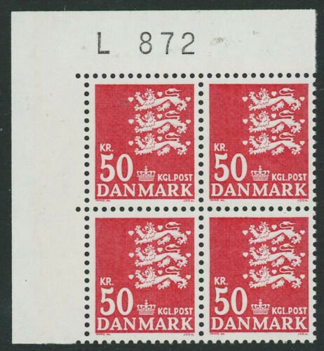 DENMARK #720A Postage Stamp Corner Block EUROPE 1985 Mint NH