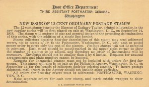 817 12c ZACHERY TAYLOR - PREXY - P.O. Announcement Card