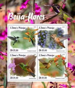 St Thomas - 2019 Colibri on Stamps - 4 Stamp Sheet - ST190101a