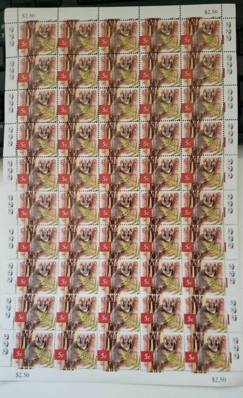 Australia - Leadbeater's Possum 5 Cent - Sheet Of 50 - MNH