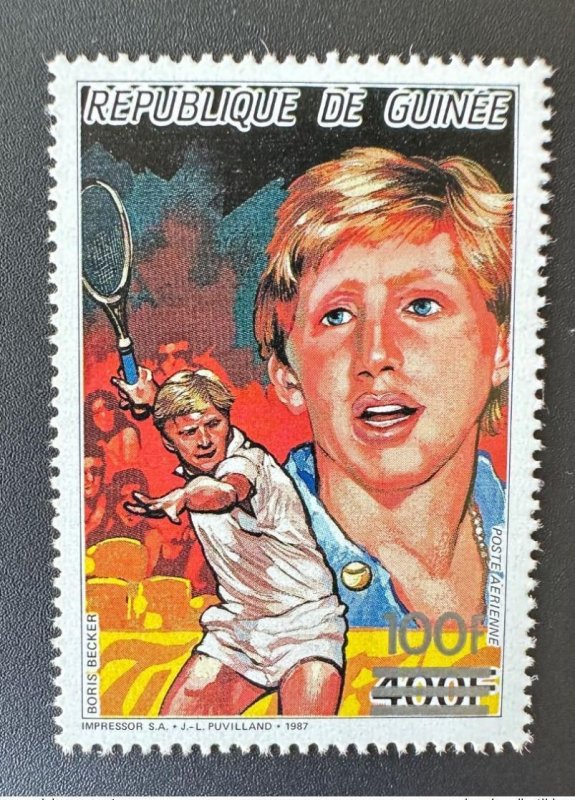 1991 Guinea Mi. 1333 Overloaded Boris Becker Sport Tennis Overprint New MNH **-