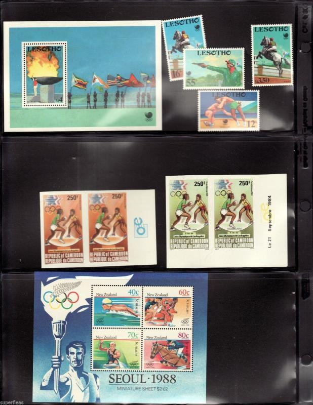 1988 Olympic sets s/s Turks Caicos Virgin Islands Romania Sri Lanka Lesotho ..  