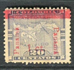 PANAMA; Early 1900s surcharged fine used value minor Optd. Variety