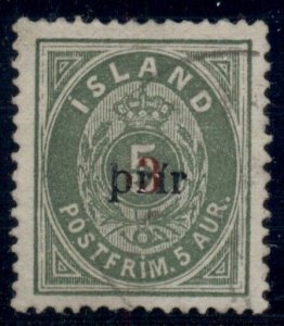 ICELAND #31a (33) 3Prir (lg) used w/light cancel, XF, Pollak cert, Scott $3,900.