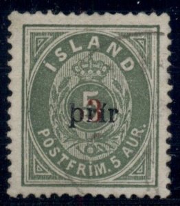 ICELAND #31a (33) 3Prir (lg) used w/light cancel, XF, Pollak cert, Facit $4,200