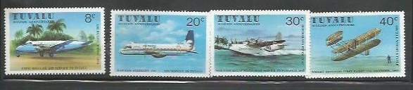 TUVALU - Civil Aviation Anniv - Perf 4v Set - Mint Never Hinged