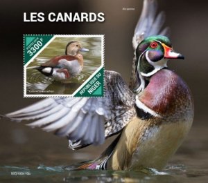 Niger - 2019 Ducks on Stamps - Stamp Souvenir Sheet - NIG190416b 