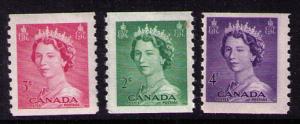 Canada #331-33 Mint Never Hinged Coil Set of 3