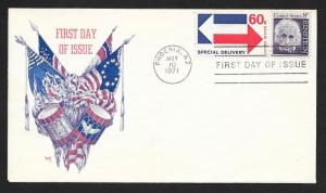 UNITED STATES FDC 60¢ Special Delivery 1971 Marg