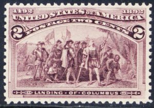 231, Mint VF NH 2¢ Columbian - NICE FRESH STAMP! - Stuart Katz