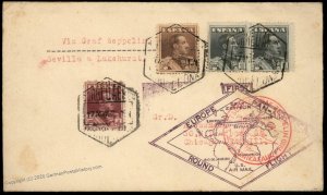 Spain Germany 1930 Graf Zeppelin Barcelona Lakehurst USA Si58E Cover 97070