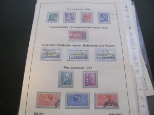 SWITZERLAND USED STAMPS & COVERS COLL. ON PAGES 1930-2005 $2K-$3K CAT. XF (191)