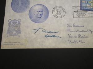 Vatican City / UN 1965 Cover Signed by Cardinal Spellman (Light Crease) - Z3603