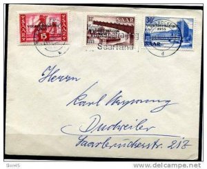 Germany SAAR 1955 Cover  Mi 362-4 Special cancel