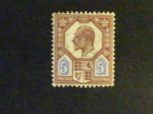 Great Britain #134a mint hinged dull reddish purple and bright blue a198.9374