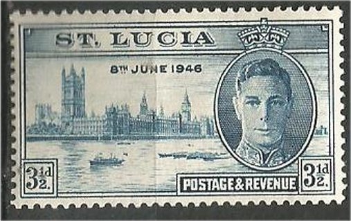 ST. LUCIA, 1946, MH 31/2p, Peace Issue Scott 128