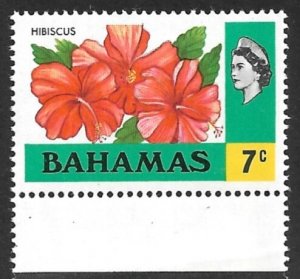 BAHAMAS 1971 7c HIBISCUS Pictorial Issue Sc 319 MNH