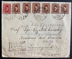 1933 Cairo Egypt Registered Cover To Science Academy Leningrad Russia