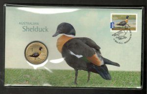 AUSTRALIA-PNC-FDC-FAUNA-BUSH BABIES-BIRDS-AUSTRALIAN SHELDUCK-2013.