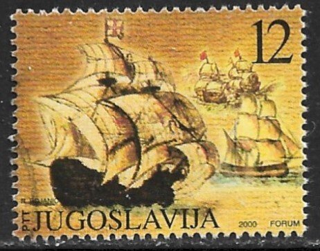 YUGOSLAVIA 2000 12d SHIPS Millennium Issue Sc 2502a VFU