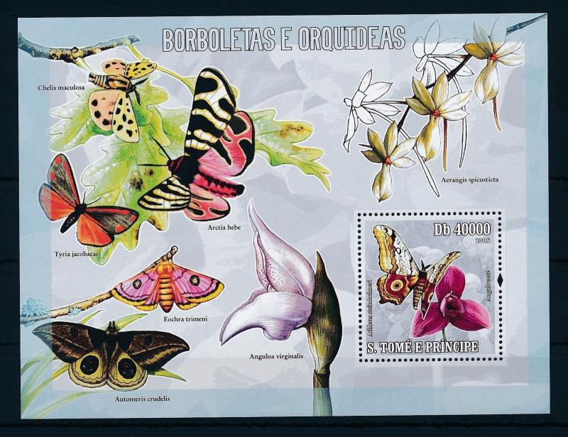 [34855] Sao Tome & Principe 2006 Butterflies Schmetterlingen Orchids MNH Sheet