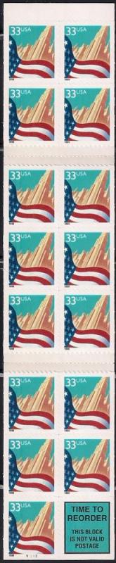 #3278A,B,&C 33 cent Flag over City Stamp Mint OG NH XF