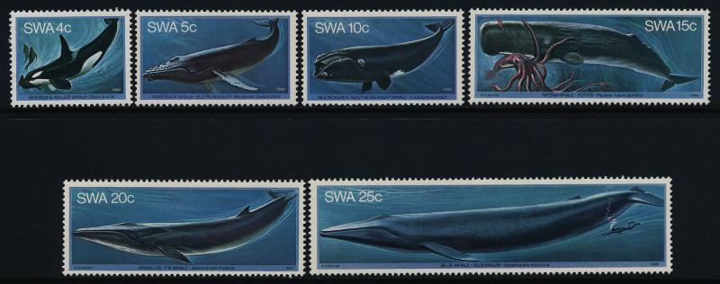 South West Africa 437-42 MNH Whales, Squid 