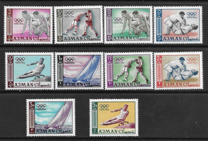 1965   AJMAN  -  SG.  27 / 36  -  SUMMER OLYMPICS   -  MNH