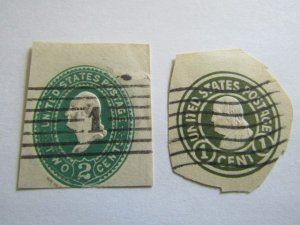US Stamps, Envelopes/ Stamps Cut/out, set of 2 Stamps used, Mix Conditions,