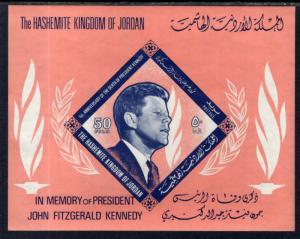 Jordan 509 John F Kennedy Footnoted Souvenir Sheet MNH VF