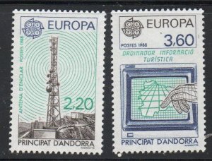 Andorra (Fr) Sc 363-64 1988 Europa stamp set  mint NH