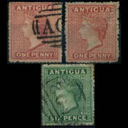 ANTIGUA 1863 - Scott# 2-4 Queen Set of 3 Used