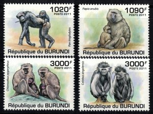 BURUNDI 2011 - Monkeys / complete set MNH