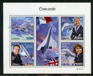 LIBERIA  2020  CONCORDE  SHEET OF FOUR AND A LABEL  MINT NH