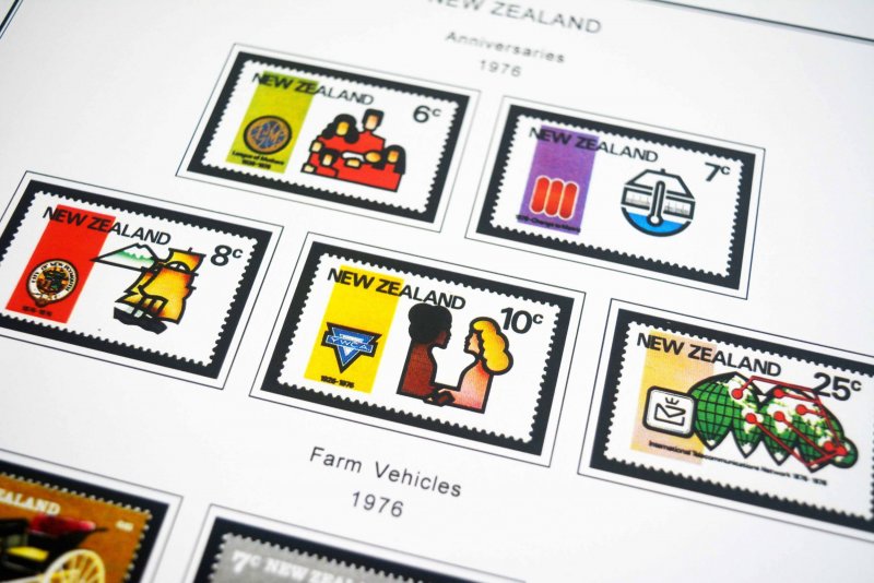 COLOR PRINTED NEW ZEALAND 1967-1989 STAMP ALBUM PAGES (93 illustrated pages)