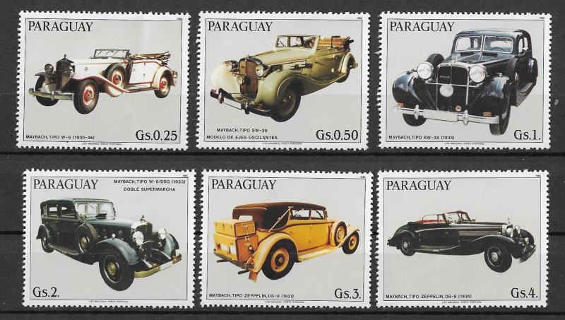 Paraguay MNH Set Of 6 German Cars